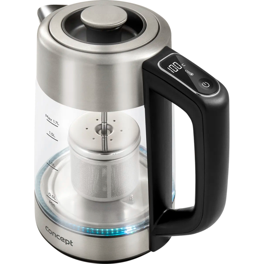 Concept RK4190 - Kiirveekeetja temperatuuri reguleerimise ja filtriga 1,7 l 2200W/230V roostevabast terasest