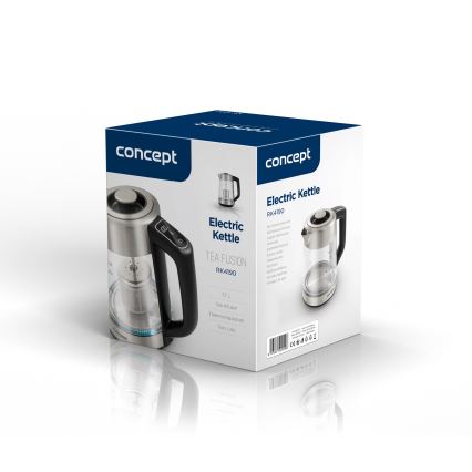 Concept RK4190 - Kiirveekeetja temperatuuri reguleerimise ja filtriga 1,7 l 2200W/230V roostevabast terasest