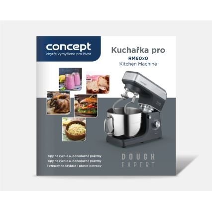 Concept RM6000 - Planetaarne köögimikser  DOUGH EXPERT 1900W/230V antratsiit/roostevaba teras