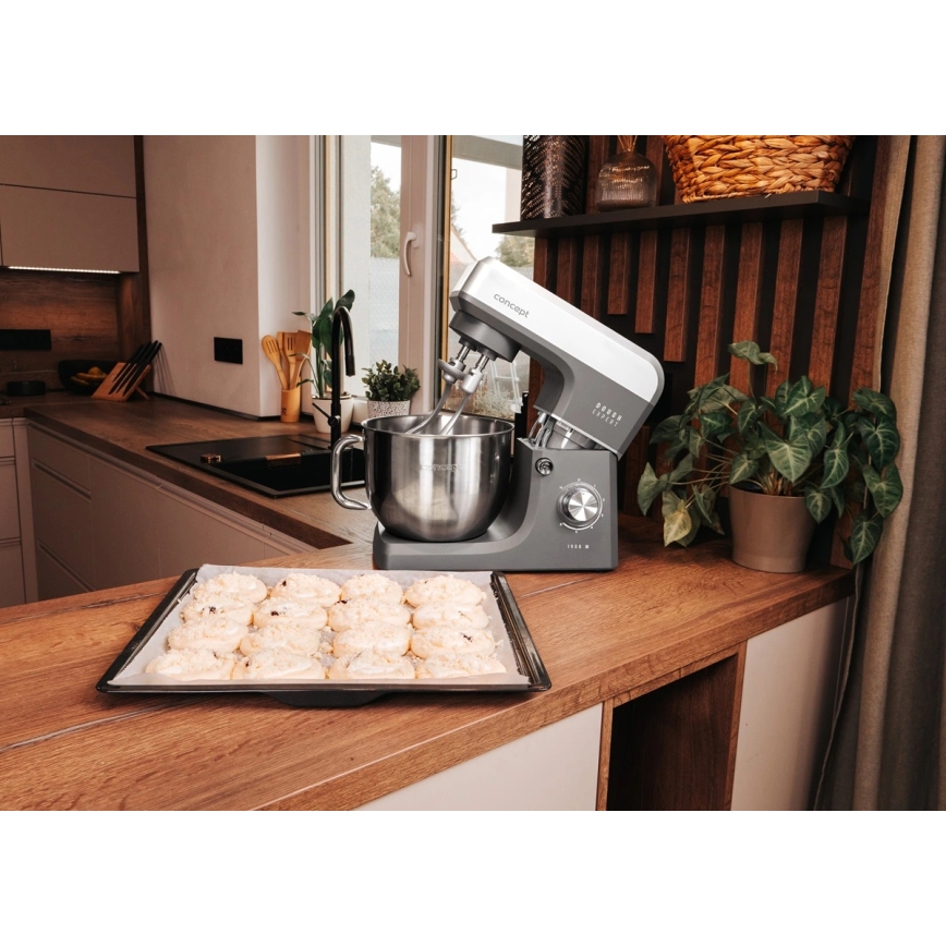 Concept RM6010 - planeetiline köögimikser DOUGH EXPERT 1900W/230V antratsiit/roostevaba teras