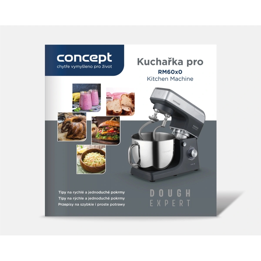 Concept RM6010 - planeetiline köögimikser DOUGH EXPERT 1900W/230V antratsiit/roostevaba teras