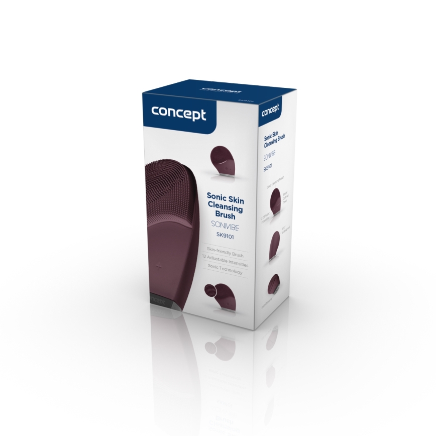 Concept SK9101 - SONIVIBE näopuhastushari 2W/5V 250 mAh IPX7 punane