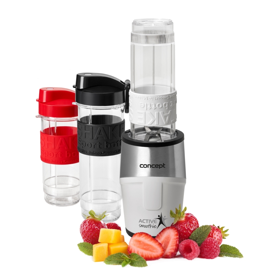 Concept SM3380 - smuutiblender koos ACTIVE SMOOTHIE lisatarvikutega 500W/230V valge