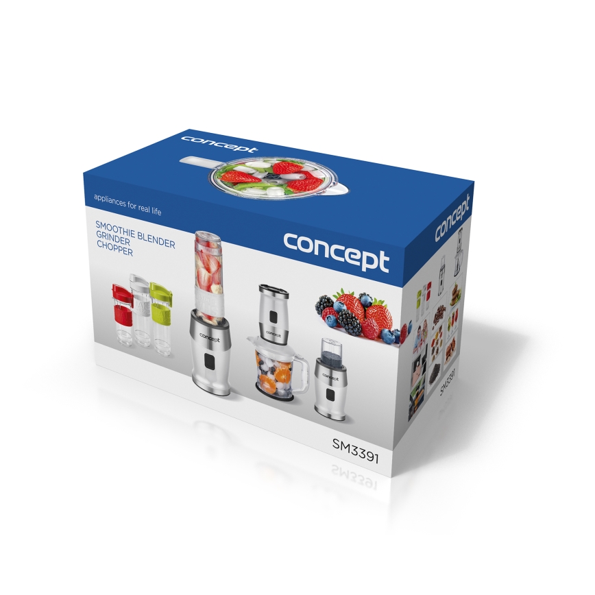 Concept SM3391 - Smoothie-blender koos tarvikutega 700W/230V valge