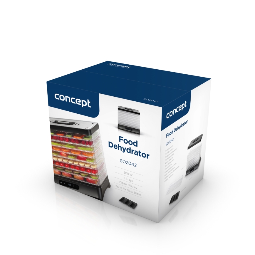 Concept SO2042 - Toidukuivati 500W/230V must + silikoonvorm