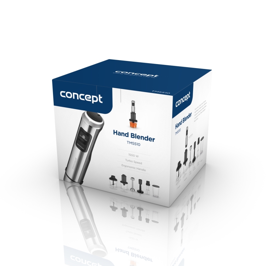 Concept TM5510 - Varsblender lisatarvikutega 1500W/230V must/roostevaba
