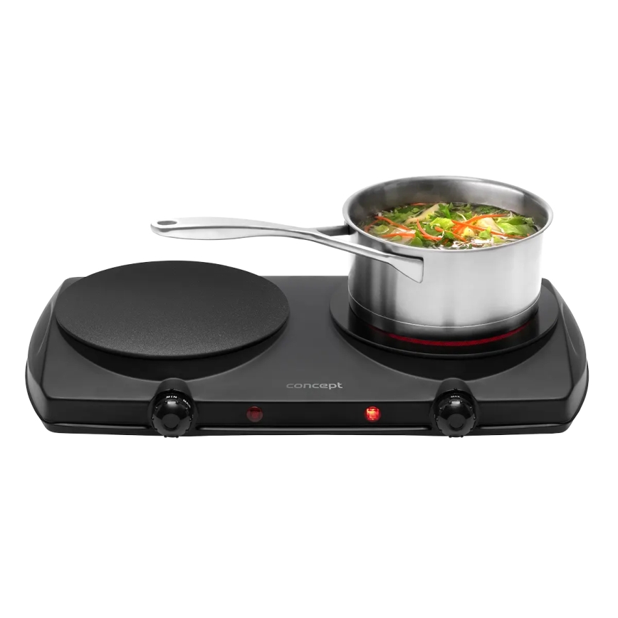 Concept VE3060 - Kaheplaadiline kuumutusplaat 2500W/230V must