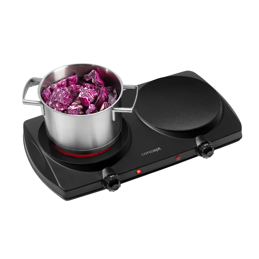 Concept VE3060 - Kaheplaadiline kuumutusplaat 2500W/230V must