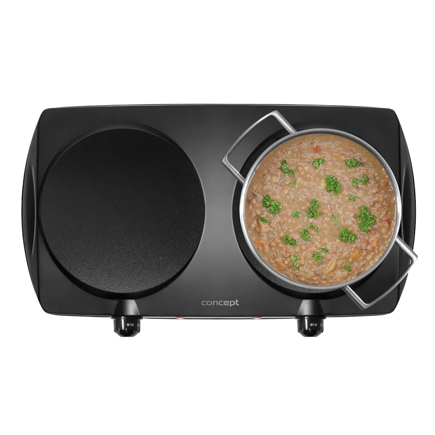 Concept VE3060 - Kaheplaadiline kuumutusplaat 2500W/230V must