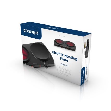Concept VE3060 - Kaheplaadiline kuumutusplaat 2500W/230V must