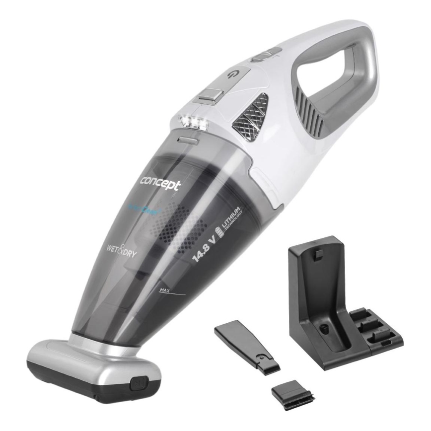 Concept VP4370 - Käeshoitav tolmuimeja WET & DRY PERFECT CLEAN 90W/14,8V 2200 mAh valge