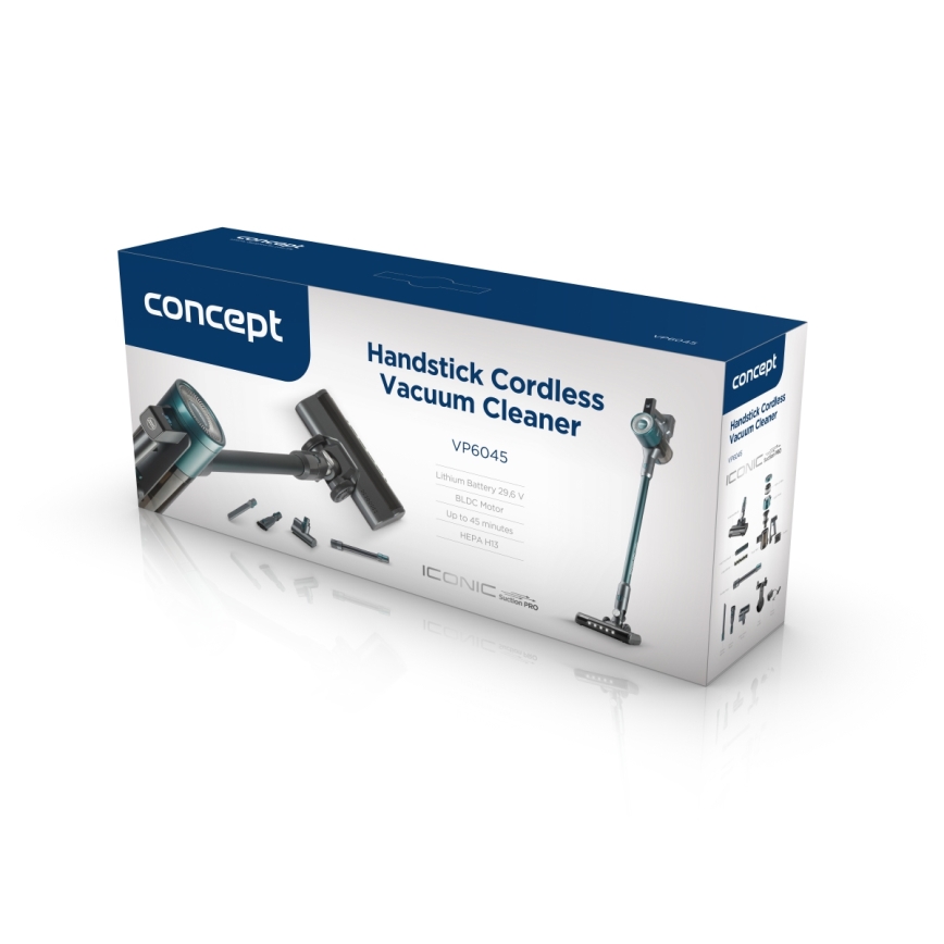 Concept VP6045 - 2-ühes vars- ja käsitolmuimeja ICONIC SUCTION PRO 450W/29,6V 2500 mAh sinine