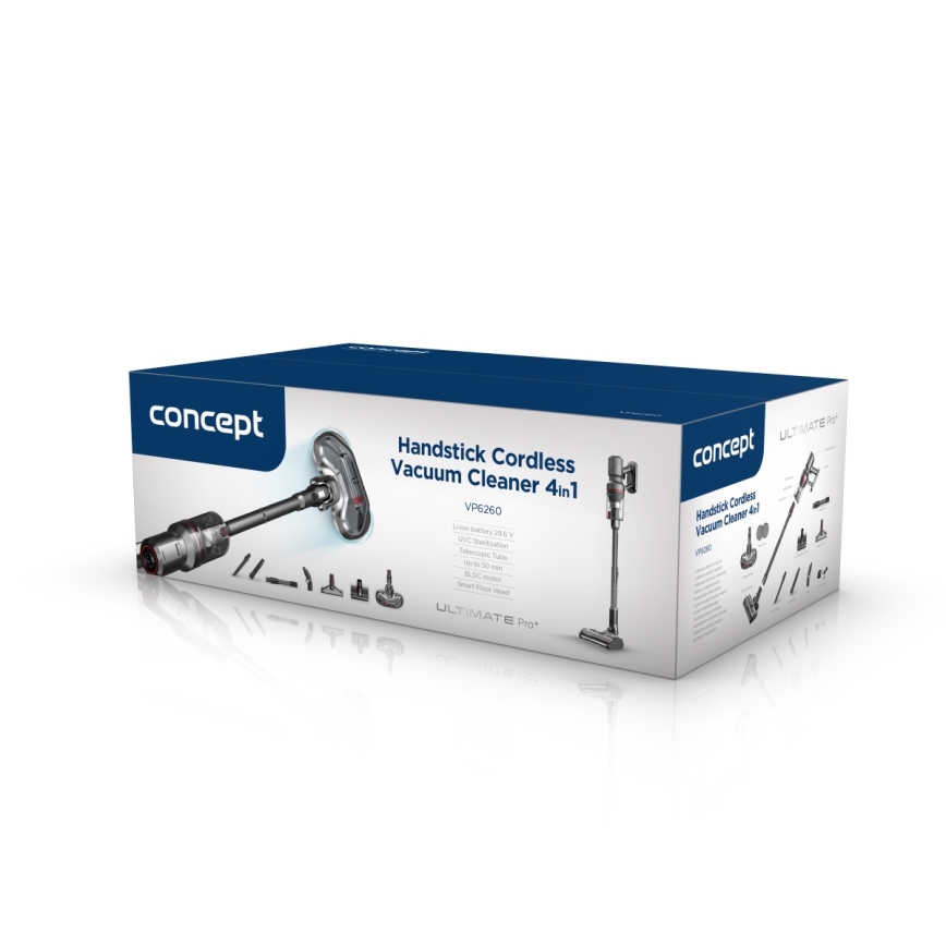 Concept VP6260 - 4-ühes pulgatolmuimeja ULTIMATE PRO+ 500W/29,6V 2200 mAh must