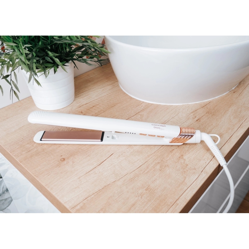 Concept VZ2110 - Juuste sirgendaja GLAM STYLE 48W/230V valge/roosakuld