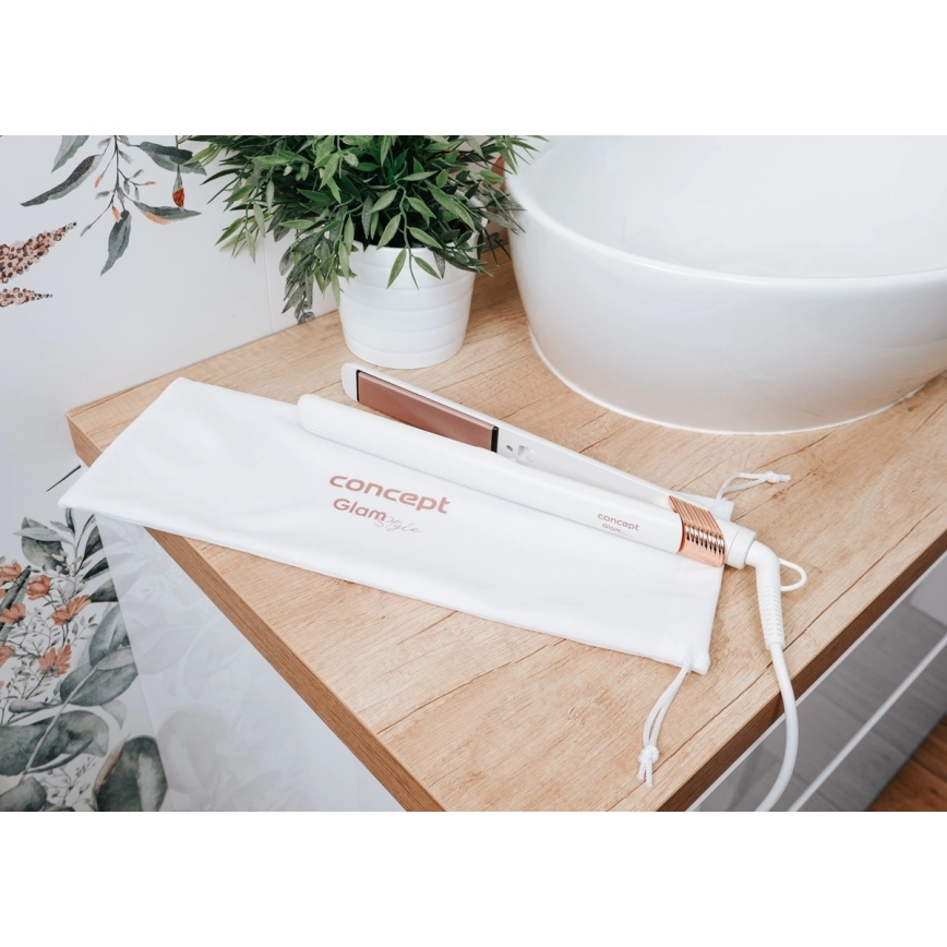 Concept VZ2110 - Juuste sirgendaja GLAM STYLE 48W/230V valge/roosakuld
