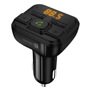 CONNECT IT CCC-8600-BK - FM auto raadiosaatja käed-vabad funktsiooniga must