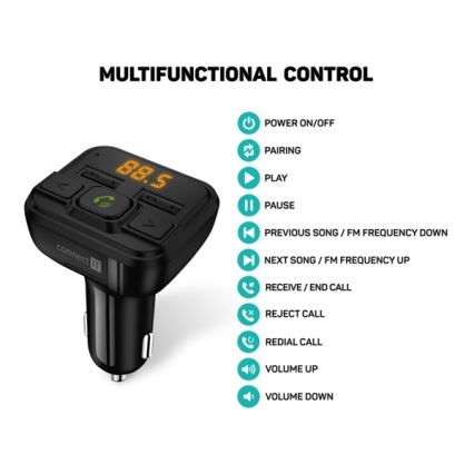 CONNECT IT CCC-8600-BK - FM auto raadiosaatja käed-vabad funktsiooniga must