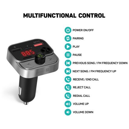 CONNECT IT CCC-8900-AN - FM-saatja autole koos handsfree funktsiooniga must/hõbedane