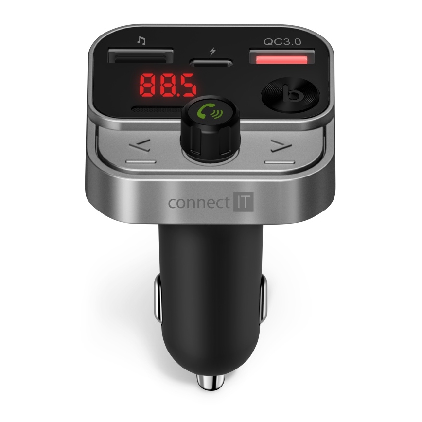 CONNECT IT CCC-8900-AN - FM-saatja autole koos handsfree funktsiooniga must/hõbedane