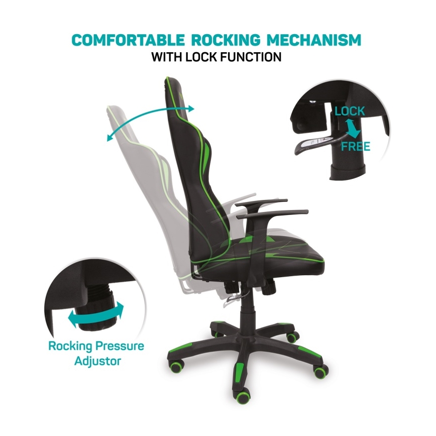 CONNECT IT CGC-0700-GR - Mängutool LeMans Pro must/roheline