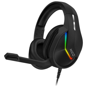CONNECT IT CHP-3595-BK - LED RGB Juhtmega mänguri kõrvaklapid mikrofoniga must