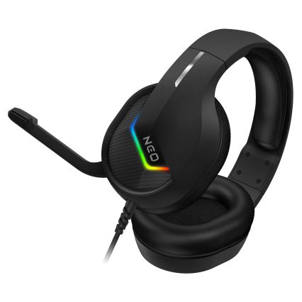 CONNECT IT CHP-3595-BK - LED RGB Juhtmega mänguri kõrvaklapid mikrofoniga must
