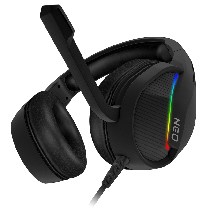 CONNECT IT CHP-3595-BK - LED RGB Juhtmega mänguri kõrvaklapid mikrofoniga must