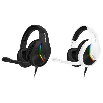 CONNECT IT CHP-3595-BK - LED RGB Juhtmega mänguri kõrvaklapid mikrofoniga must