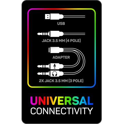 CONNECT IT CHP-3595-BK - LED RGB Juhtmega mänguri kõrvaklapid mikrofoniga must