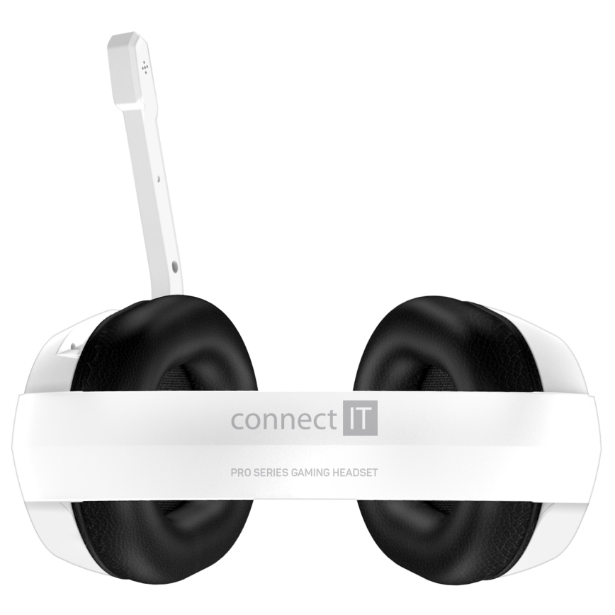 CONNECT IT CHP-3595-WH - LED RGB Juhtmega mänguri kõrvaklapid mikrofoniga valge/must