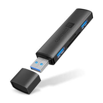 CONNECT IT CHU-4060-AN - USB-A hub mälukaardi lugejaga 4-ühes