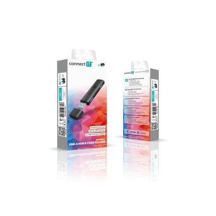 CONNECT IT CHU-4060-AN - USB-A hub mälukaardi lugejaga 4-ühes