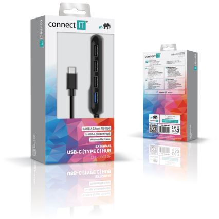 CONNECT IT CHU-5000-BK - USB-C hub 4-ühes