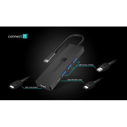 CONNECT IT CHU-8010-AN - USB-C hub 5-ühes