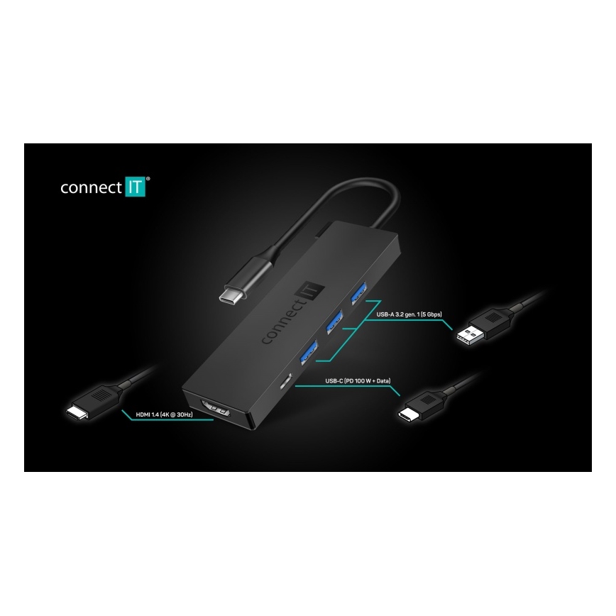 CONNECT IT CHU-8010-AN - USB-C hub 5-ühes