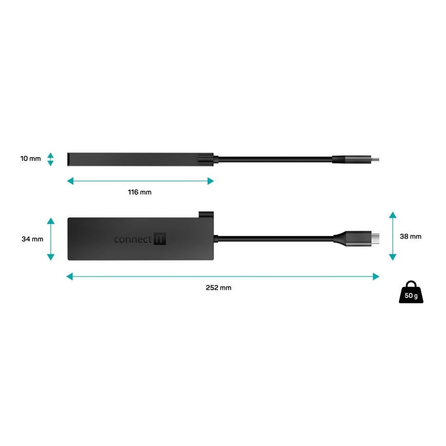 CONNECT IT CHU-8010-AN - USB-C hub 5-ühes