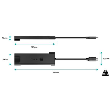 CONNECT IT CHU-8020-AN - USB-C hub 5-ühes