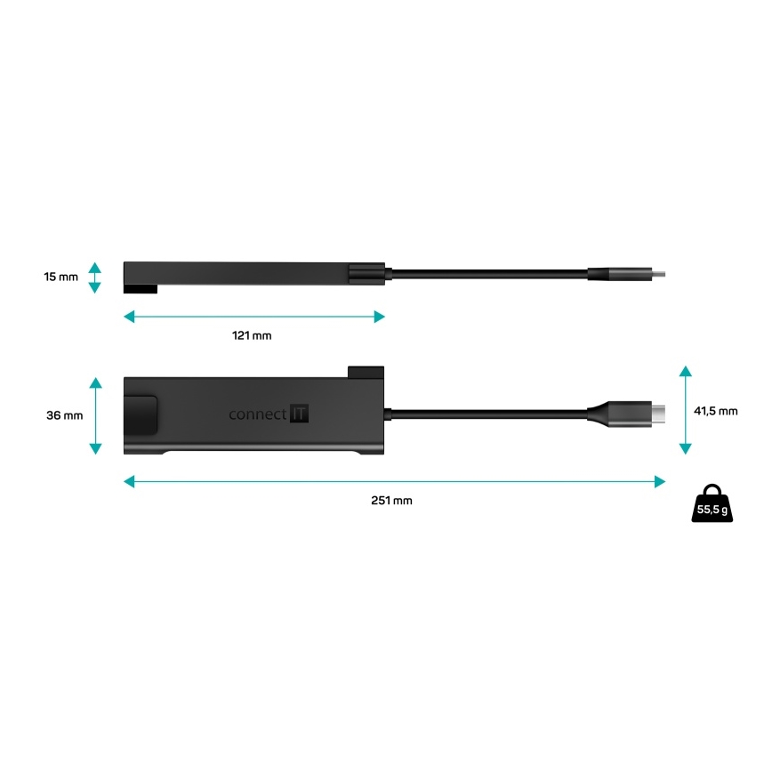 CONNECT IT CHU-8020-AN - USB-C hub 5-ühes