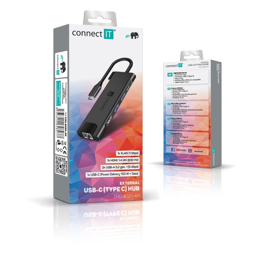 CONNECT IT CHU-8020-AN - USB-C hub 5-ühes