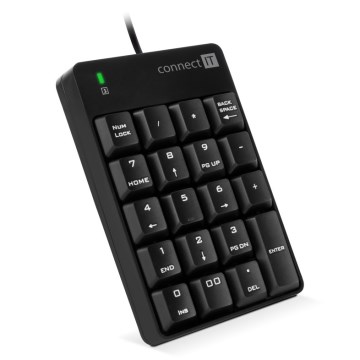 CONNECT IT CKB-0060-BK - Juhtmega numbritega klaviatuur must