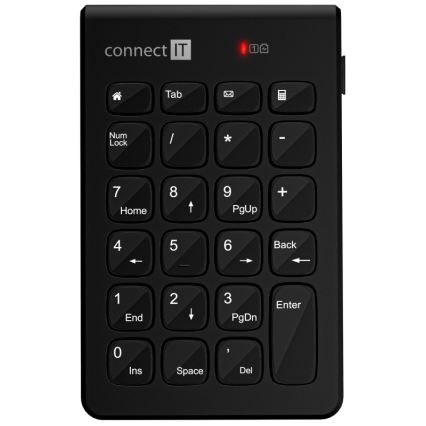 CONNECT IT CKB-0062-BK - Juhtmevaba numbritega klaviatuur 1xAAA must
