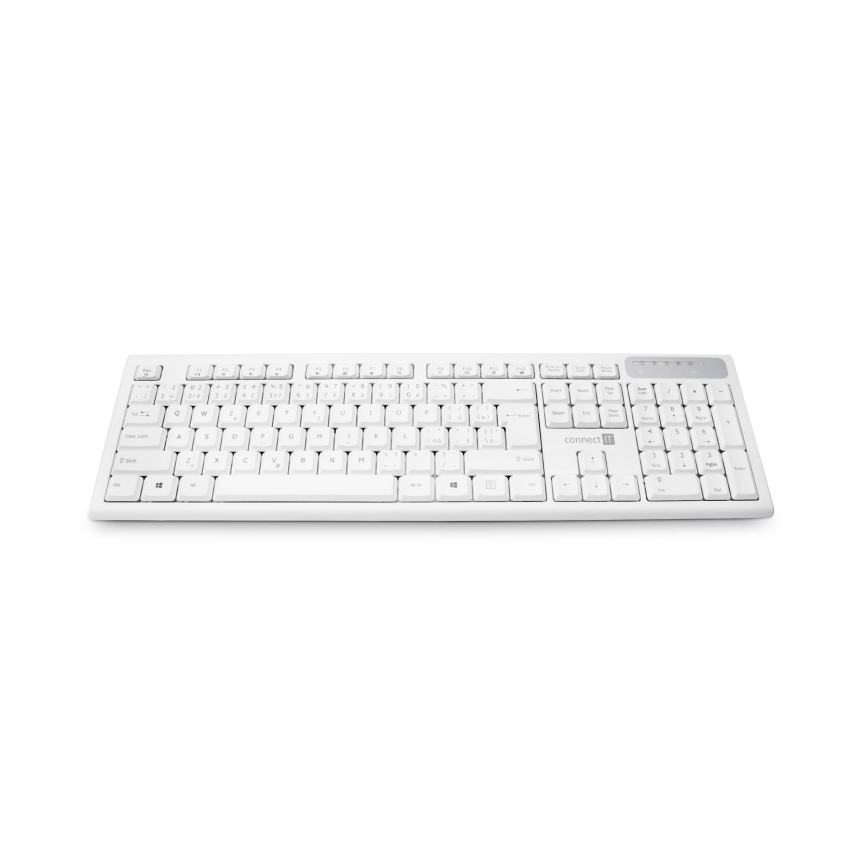 CONNECT IT CKB-3010-CS - Multimeedia juhtmevaba klaviatuur CZ/SK lokalisatsiooniga 2xAAA valge