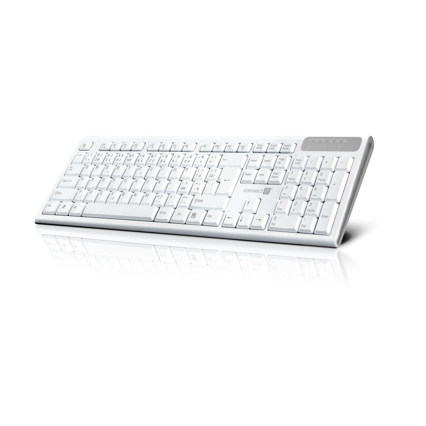 CONNECT IT CKB-3010-CS - Multimeedia juhtmevaba klaviatuur CZ/SK lokalisatsiooniga 2xAAA valge