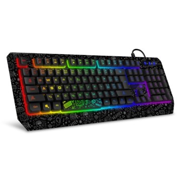 CONNECT IT CKB-3530-DD - LED RGB Juhtmega mänguri klaviatuur CZ/SK lokalisatsiooniga must