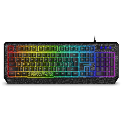 CONNECT IT CKB-3530-DD - LED RGB Juhtmega mänguri klaviatuur CZ/SK lokalisatsiooniga must