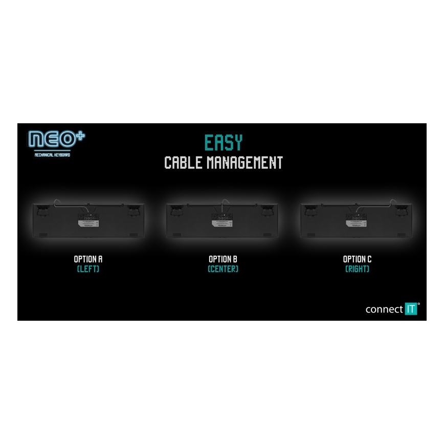 CONNECT IT CKB-3591-CS - LED RGB Juhtmega mänguri klaviatuur CZ/SK lokalisatsiooniga must + punane raam