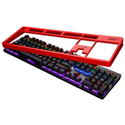 CONNECT IT CKB-3591-CS - LED RGB Juhtmega mänguri klaviatuur CZ/SK lokalisatsiooniga must + punane raam