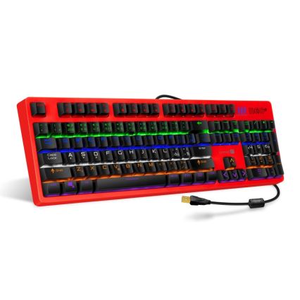 CONNECT IT CKB-3591-CS - LED RGB Juhtmega mänguri klaviatuur CZ/SK lokalisatsiooniga must + punane raam