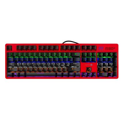CONNECT IT CKB-3591-CS - LED RGB Juhtmega mänguri klaviatuur CZ/SK lokalisatsiooniga must + punane raam