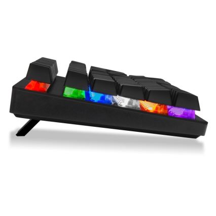 CONNECT IT CKB-3591-CS - LED RGB Juhtmega mänguri klaviatuur CZ/SK lokalisatsiooniga must + punane raam